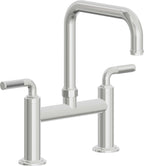 California Faucets Descanso Llave de Cocina Tipo Puente Industrial - Pico Cuadrado - Cromo Pulido