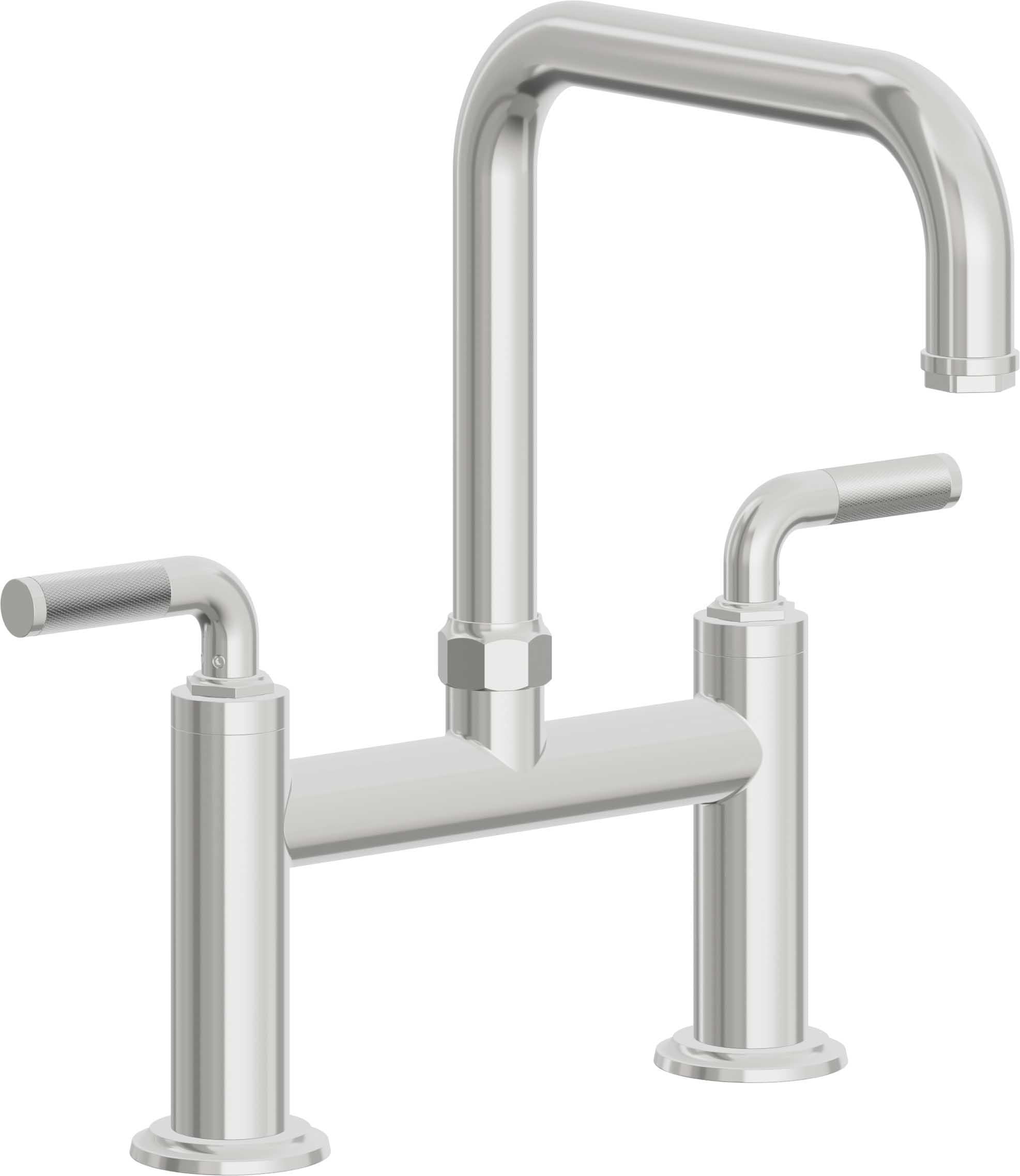 California Faucets Descanso Llave de Cocina Tipo Puente Industrial - Pico Cuadrado - Cromo Pulido