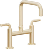 California Faucets Descanso Llave de Cocina Tipo Puente Industrial - Pico Cuadrado - Latón Satinado