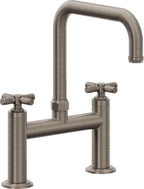 California Faucets Descanso Llave de Cocina Tipo Puente Industrial - Pico Cuadrado - Níquel Antiguo Mate