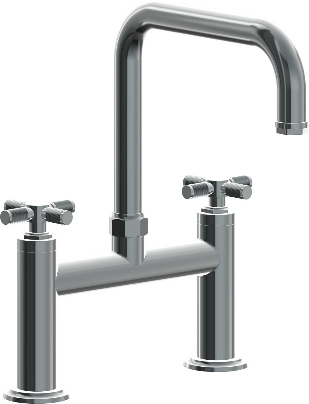 California Faucets Descanso Llave de Cocina Tipo Puente Industrial - Pico Cuadrado - Níquel Negro
