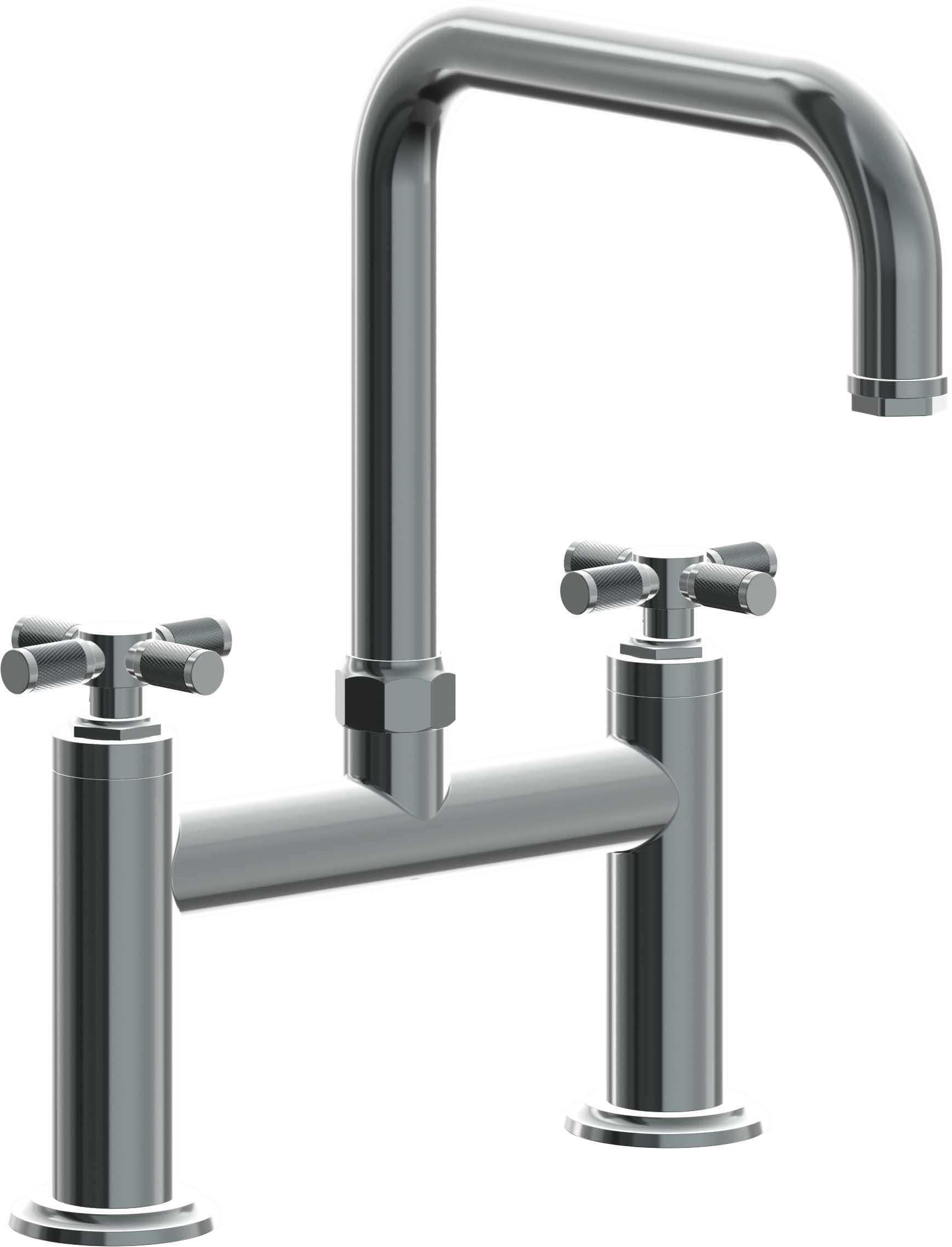 California Faucets Descanso Llave de Cocina Tipo Puente Industrial - Pico Cuadrado - Níquel Negro