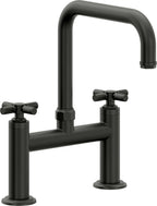 California Faucets Descanso Llave de Cocina Tipo Puente Industrial - Pico Cuadrado - Bronce Bella Terra