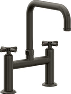California Faucets Descanso Llave de Cocina Tipo Puente Industrial - Pico Cuadrado - Bronce Oscuro