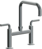 California Faucets Descanso Llave de Cocina Tipo Puente Industrial - Pico Cuadrado - Níquel Negro