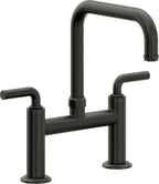 California Faucets Descanso Llave de Cocina Tipo Puente Industrial - Pico Cuadrado - Bronce Bella Terra