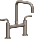 California Faucets Descanso Llave de Cocina Tipo Puente Industrial - Pico Cuadrado - Grafito