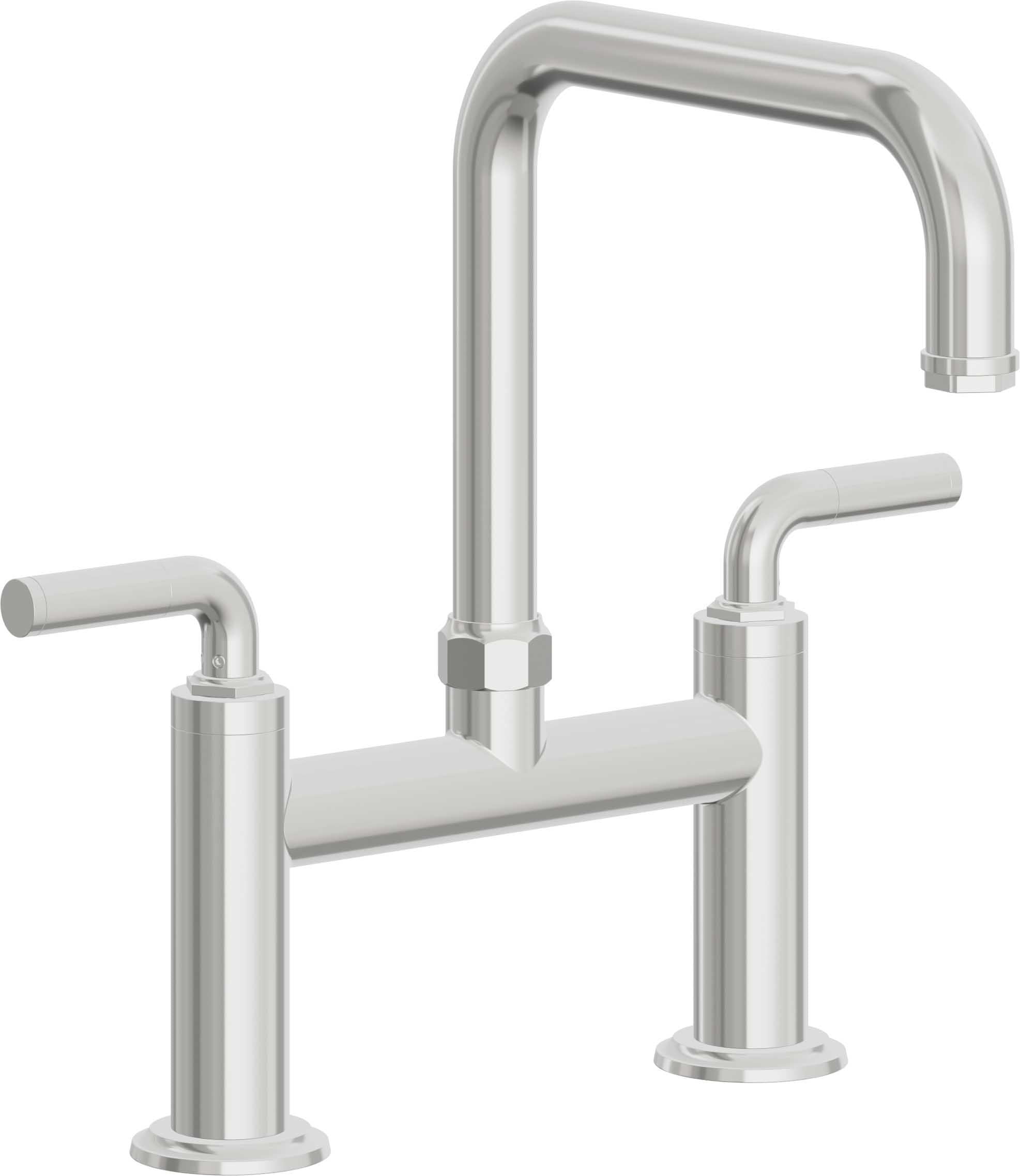 California Faucets Descanso Llave de Cocina Tipo Puente Industrial - Pico Cuadrado - Cromo Pulido