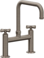 California Faucets Descanso Llave de Cocina Tipo Puente Industrial - Pico Cuadrado - Níquel Antiguo Mate