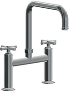 California Faucets Descanso Llave de Cocina Tipo Puente Industrial - Pico Cuadrado - Níquel Negro