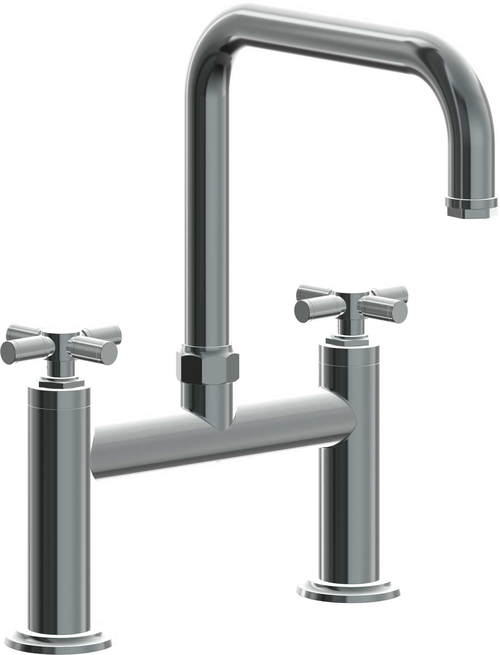 California Faucets Descanso Llave de Cocina Tipo Puente Industrial - Pico Cuadrado - Níquel Negro