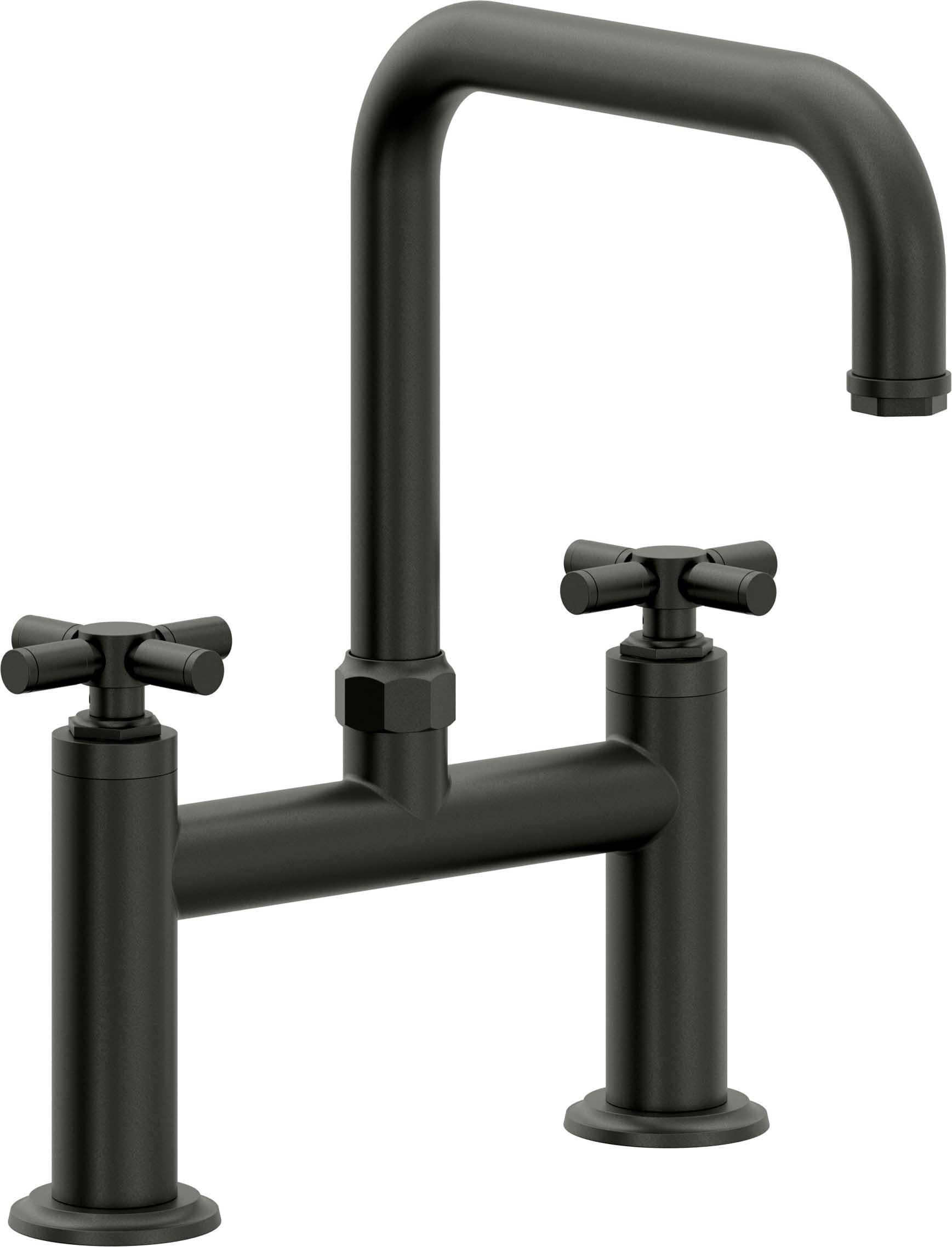 California Faucets Descanso Llave de Cocina Tipo Puente Industrial - Pico Cuadrado - Bronce Bella Terra