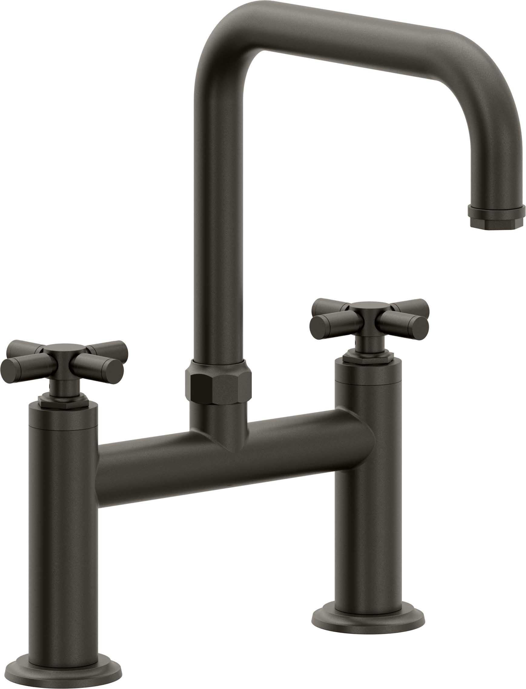 California Faucets Descanso Llave de Cocina Tipo Puente Industrial - Pico Cuadrado - Bronce Oscuro