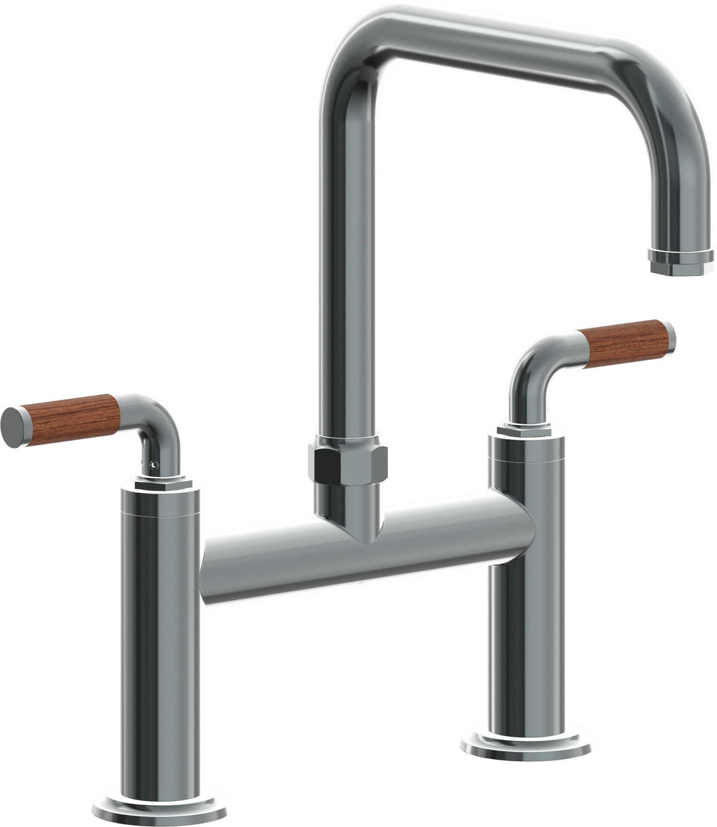California Faucets Descanso Llave de Cocina Tipo Puente Industrial - Pico Cuadrado - Níquel Negro