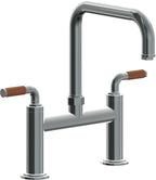 California Faucets Descanso Llave de Cocina Tipo Puente Industrial - Pico Cuadrado - Níquel Negro