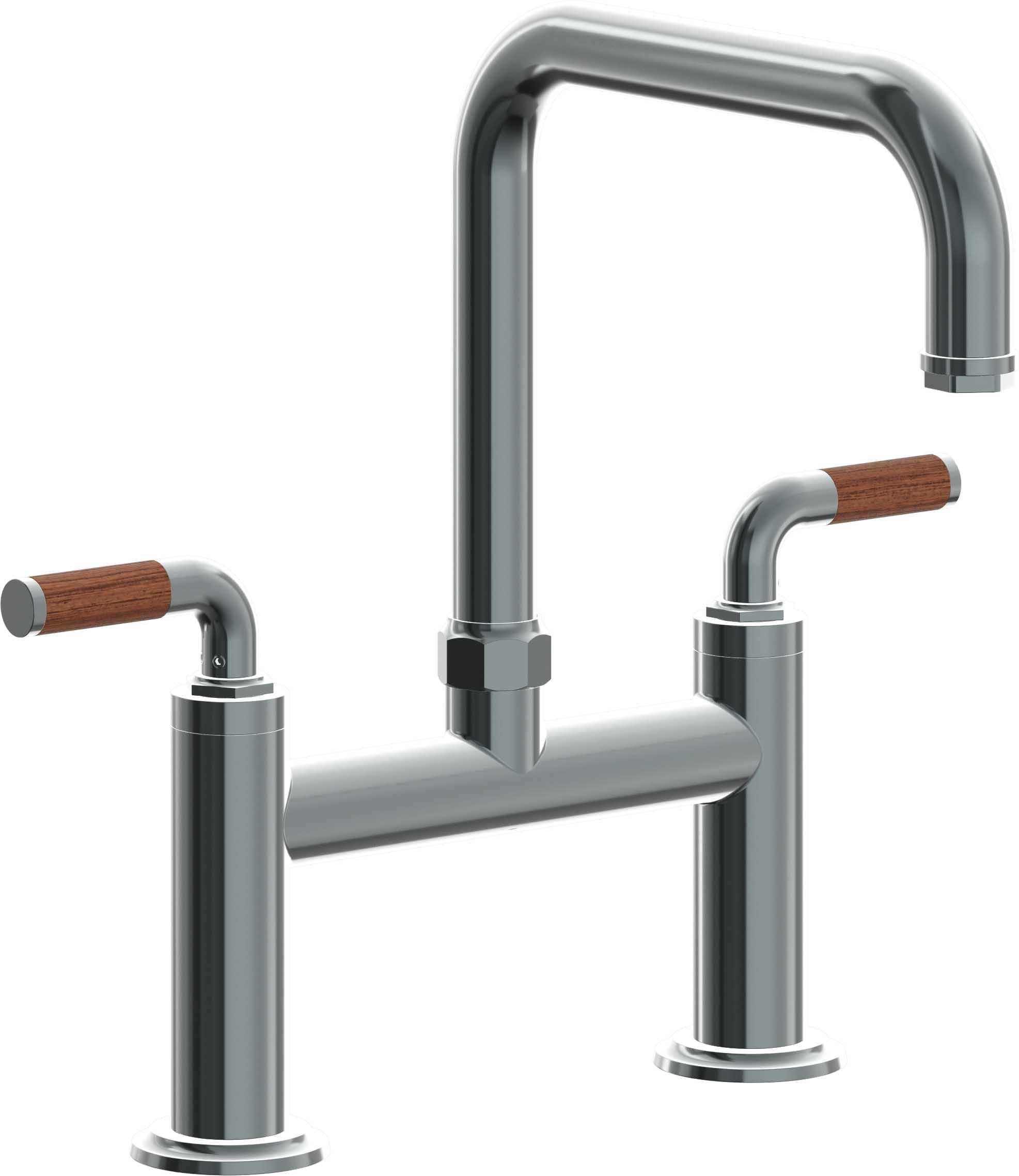 California Faucets Descanso Llave de Cocina Tipo Puente Industrial - Pico Cuadrado - Níquel Negro