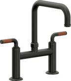 California Faucets Descanso Llave de Cocina Tipo Puente Industrial - Pico Cuadrado - Bronce Bella Terra