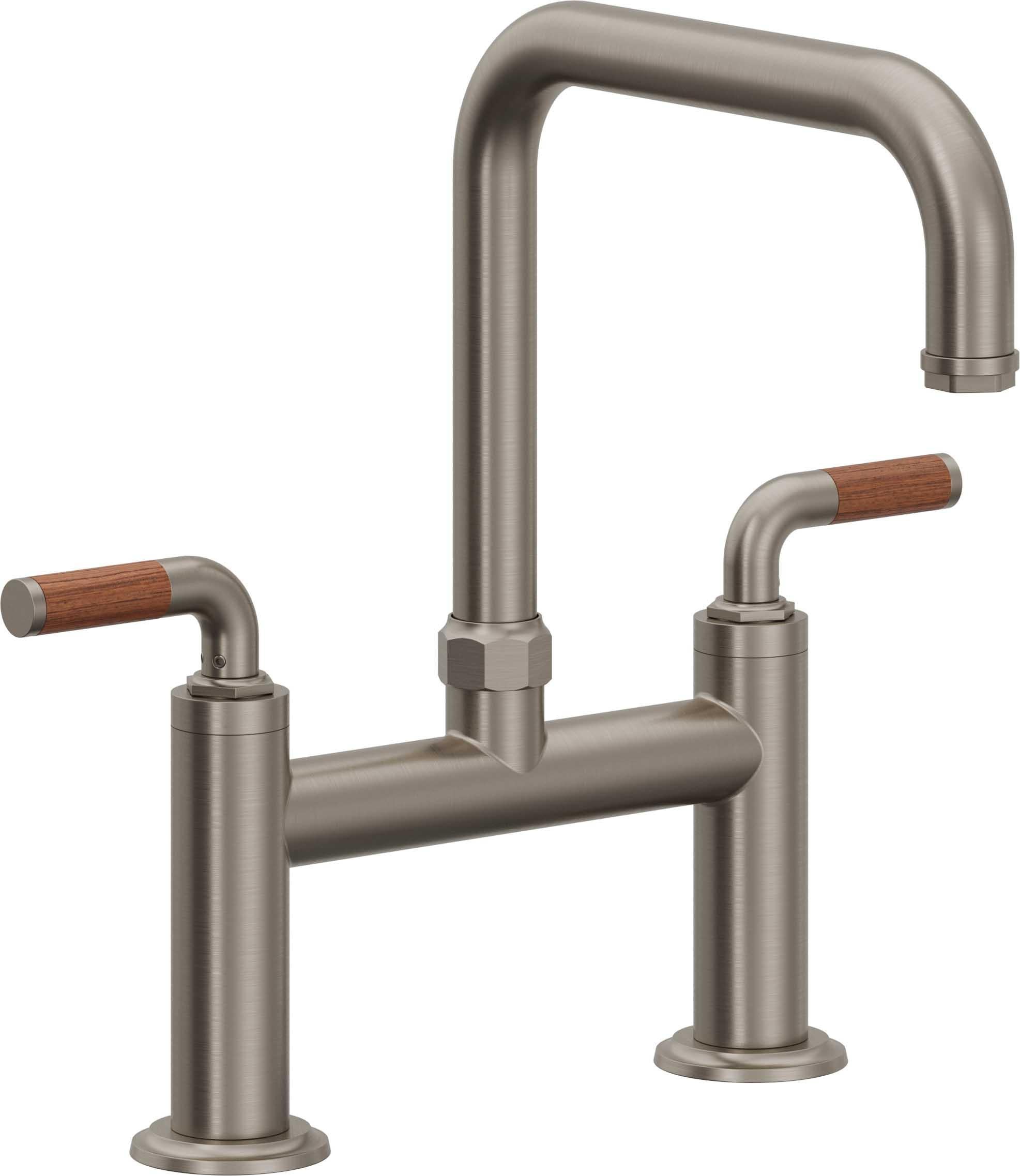 California Faucets Descanso Llave de Cocina Tipo Puente Industrial - Pico Cuadrado - Grafito