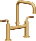 California Faucets Descanso Llave de Cocina Tipo Puente Industrial - Pico Cuadrado - Oro Satinado de por Vida