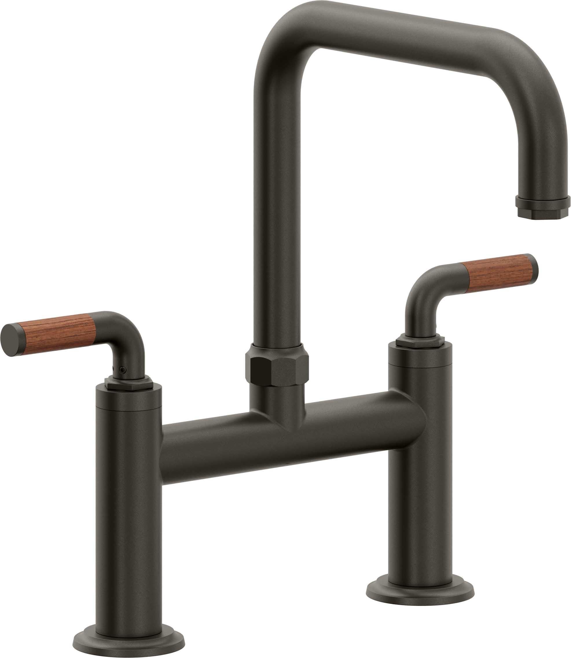 California Faucets Descanso Llave de Cocina Tipo Puente Industrial - Pico Cuadrado - Bronce Oscuro