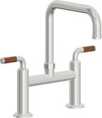 California Faucets Descanso Llave de Cocina Tipo Puente Industrial - Pico Cuadrado - Cromo Pulido