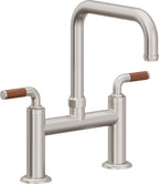 California Faucets Descanso Llave de Cocina Tipo Puente Industrial - Pico Cuadrado - Acero Inoxidable Ultra