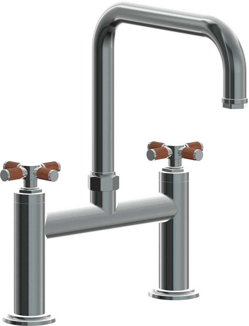 California Faucets Descanso Llave de Cocina Tipo Puente Industrial - Pico Cuadrado - Níquel Negro