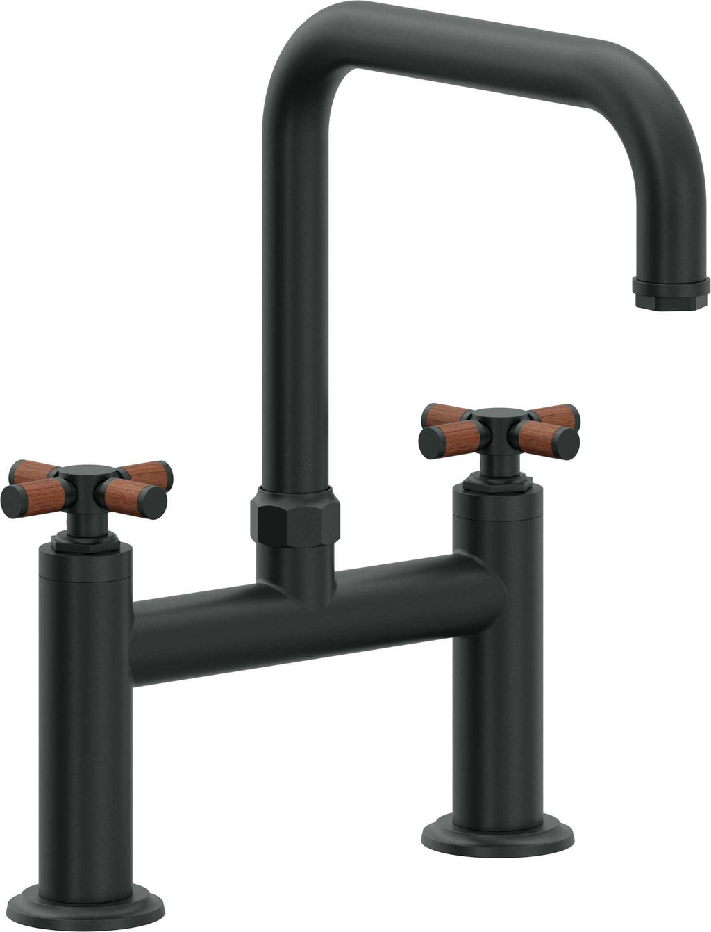 California Faucets Descanso Llave de Cocina Tipo Puente Industrial - Pico Cuadrado - Carbón