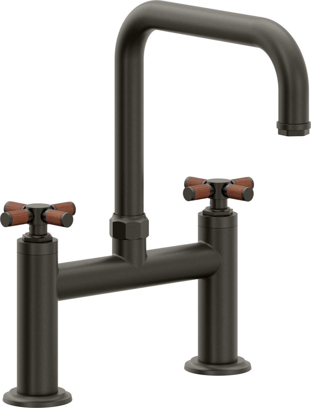 California Faucets Descanso Llave de Cocina Tipo Puente Industrial - Pico Cuadrado - Bronce Oscuro
