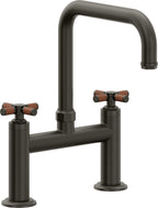 California Faucets Descanso Llave de Cocina Tipo Puente Industrial - Pico Cuadrado - Bronce Oscuro