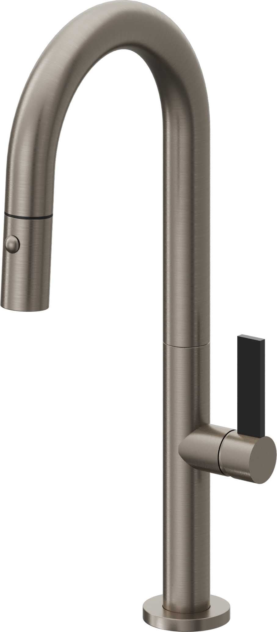 California Faucets Poetto Llave de Bar/Preparacion Extraible Contemporanea con Rociador de Boton - Grafito