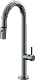 California Faucets Poetto Llave de Bar/Preparacion Extraible Contemporanea con Rociador de Boton - Níquel Negro