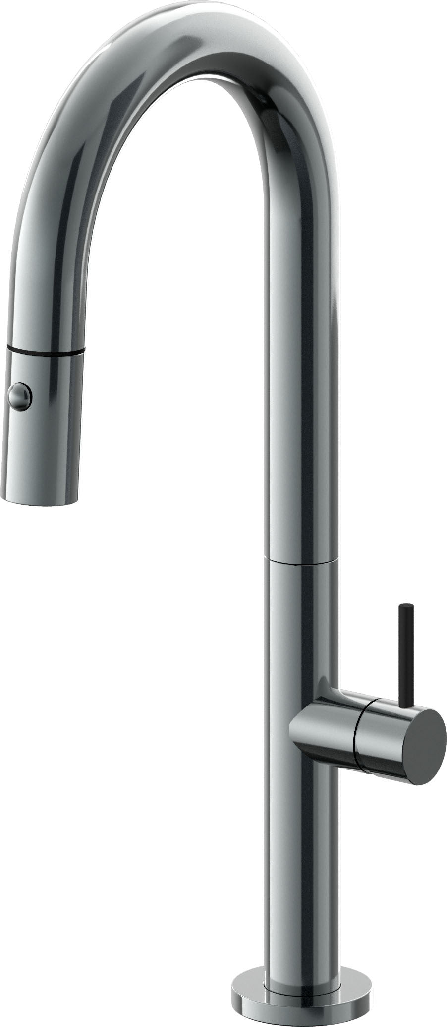 California Faucets Poetto Llave de Bar/Preparacion Extraible Contemporanea con Rociador de Boton - Níquel Negro
