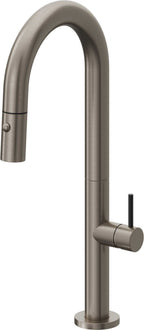 California Faucets Poetto Llave de Bar/Preparacion Extraible Contemporanea con Rociador de Boton - Grafito