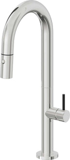 California Faucets Poetto Llave de Bar/Preparacion Extraible Contemporanea con Rociador de Boton - Cromo Pulido