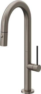 California Faucets Poetto Llave de Bar/Preparacion Extraible Contemporanea con Rociador de Boton - Grafito