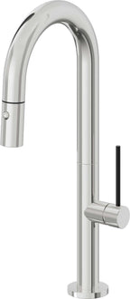 California Faucets Poetto Llave de Bar/Preparacion Extraible Contemporanea con Rociador de Boton - Cromo Pulido