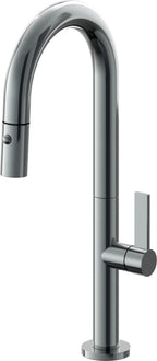 California Faucets Poetto Llave de Bar/Preparacion Extraible Contemporanea con Rociador de Boton - Níquel Negro