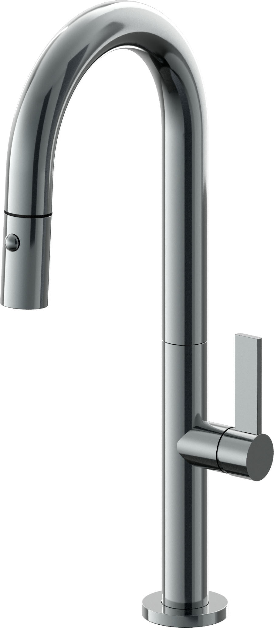 California Faucets Poetto Llave de Bar/Preparacion Extraible Contemporanea con Rociador de Boton - Níquel Negro