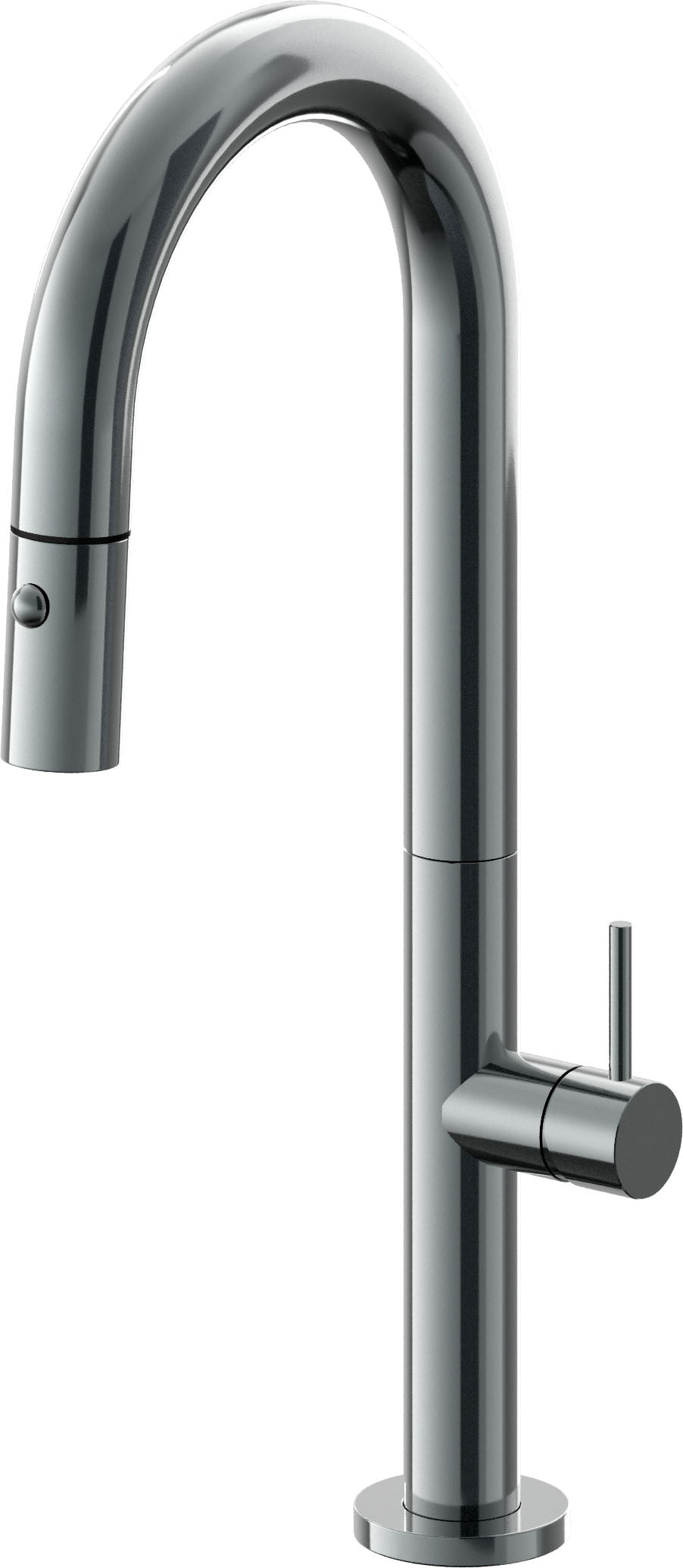 California Faucets Poetto Llave de Bar/Preparacion Extraible Contemporanea con Rociador de Boton - Níquel Negro