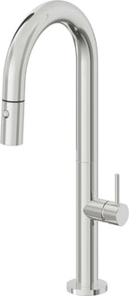 California Faucets Poetto Llave de Bar/Preparacion Extraible Contemporanea con Rociador de Boton - Cromo Pulido