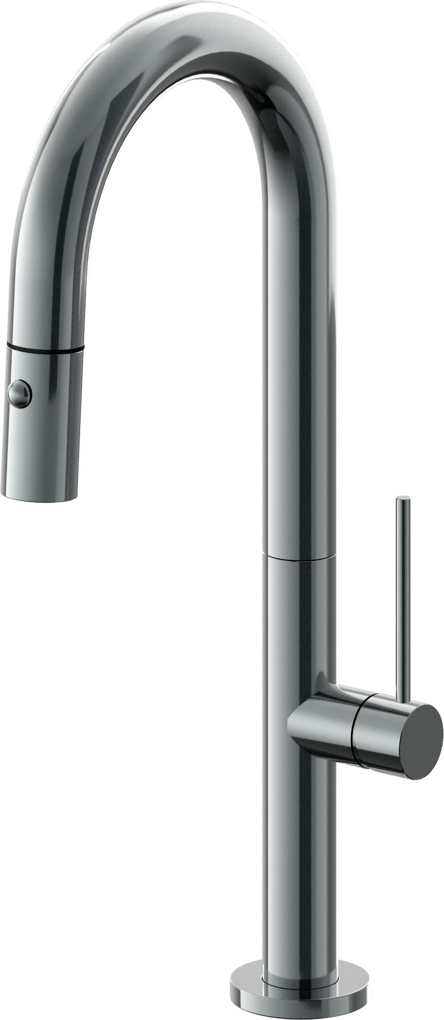 California Faucets Poetto Llave de Bar/Preparacion Extraible Contemporanea con Rociador de Boton - Níquel Negro