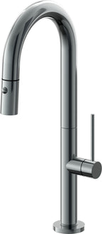 California Faucets Poetto Llave de Bar/Preparacion Extraible Contemporanea con Rociador de Boton - Níquel Negro