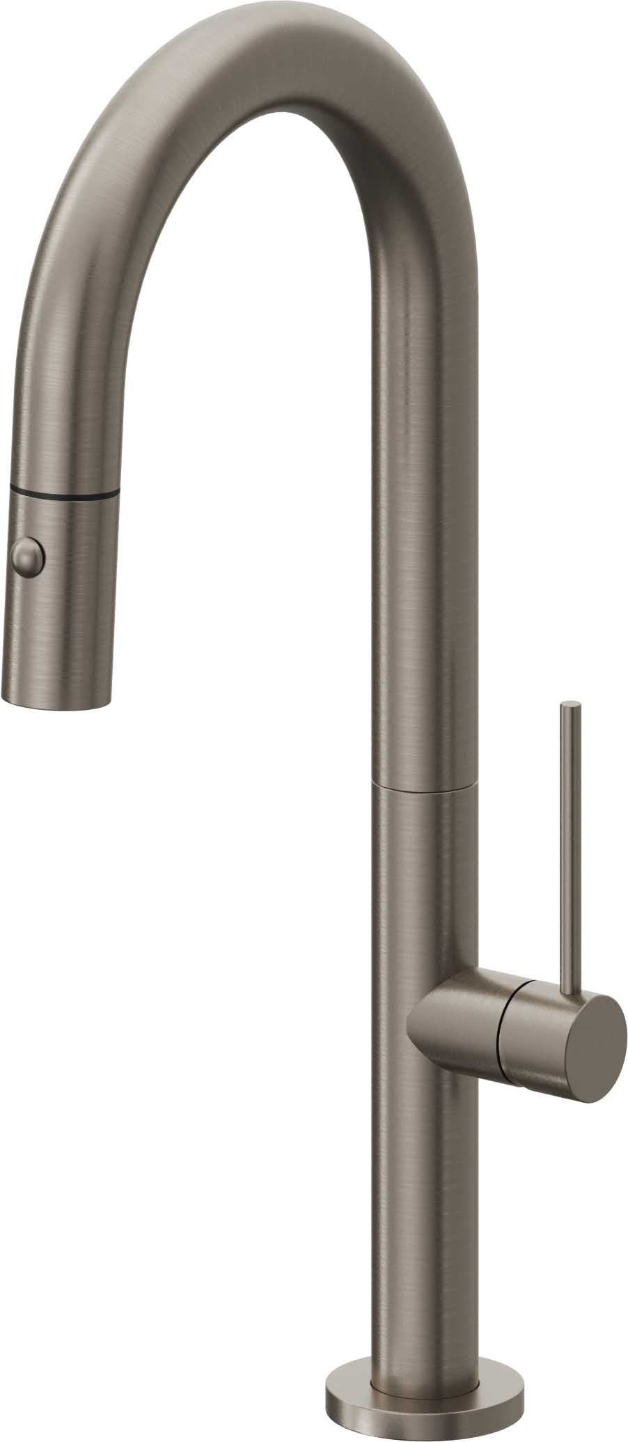 California Faucets Poetto Llave de Bar/Preparacion Extraible Contemporanea con Rociador de Boton - Grafito