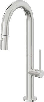 California Faucets Poetto Llave de Bar/Preparacion Extraible Contemporanea con Rociador de Boton - Cromo Pulido