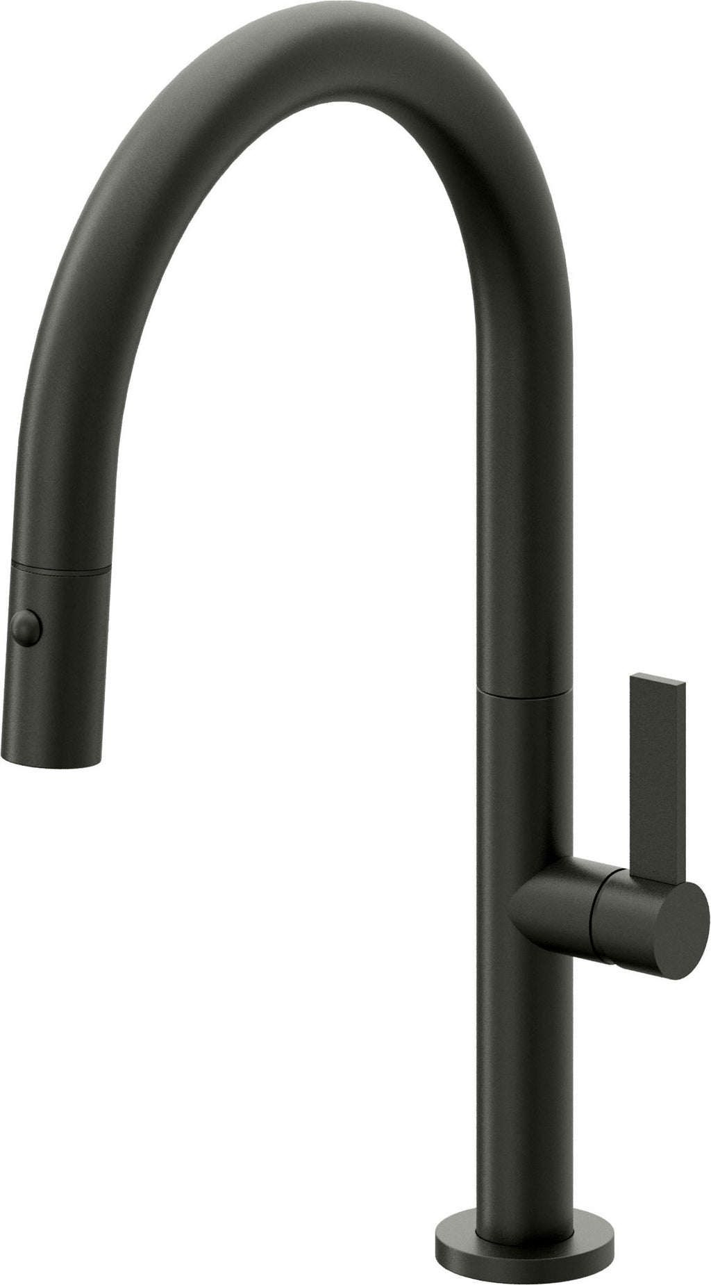 California Faucets Poetto Llave de Cocina Extraible Contemporanea con Rociador de Boton - Pico Bajo en Arco - Bronce Bella Terra