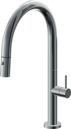 California Faucets Poetto Llave de Cocina Extraible Contemporanea con Rociador de Boton - Pico Bajo en Arco - Níquel Negro