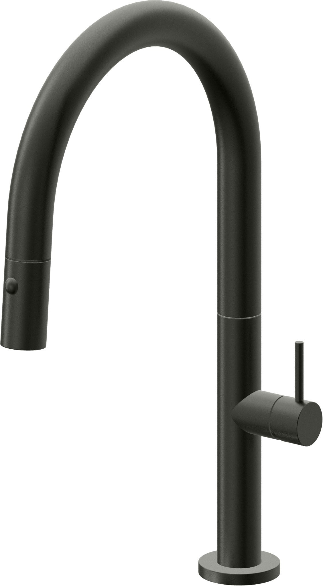 California Faucets Poetto Llave de Cocina Extraible Contemporanea con Rociador de Boton - Pico Bajo en Arco - Bronce Bella Terra