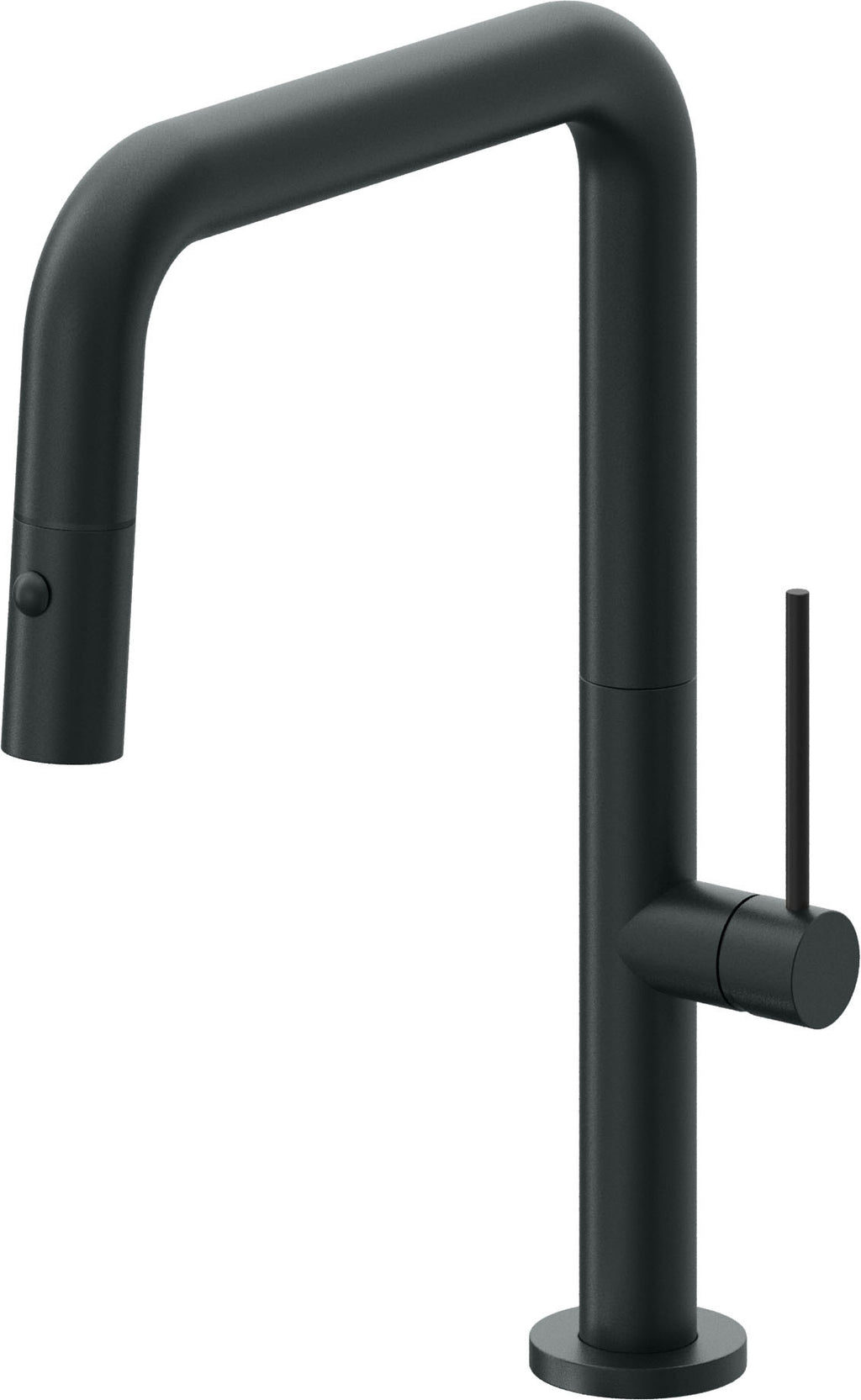 California Faucets Poetto Llave de Cocina Extraible Contemporanea con Rociador de Boton - Pico Cuadruple - Carbón
