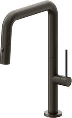 California Faucets Poetto Llave de Cocina Extraible Contemporanea con Rociador de Boton - Pico Cuadruple - Bronce Oscuro
